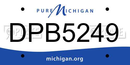 DPB5249 Michigan License Plate