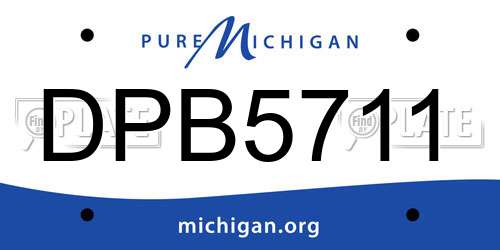 DPB5711 Michigan License Plate