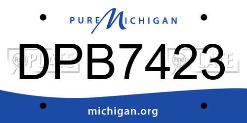 DPB7423 Michigan License Plate