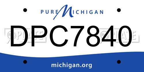 DPC7840 Michigan License Plate