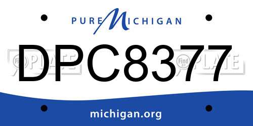 DPC8377 Michigan License Plate