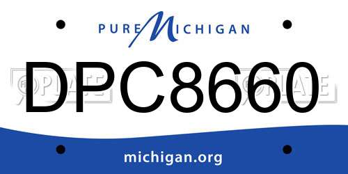 DPC8660 Michigan License Plate