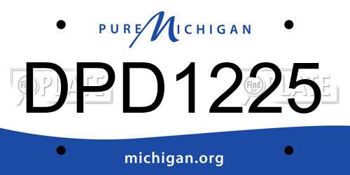 DPD1225 Michigan License Plate