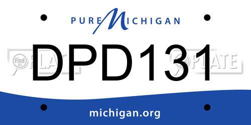 DPD131 Michigan License Plate