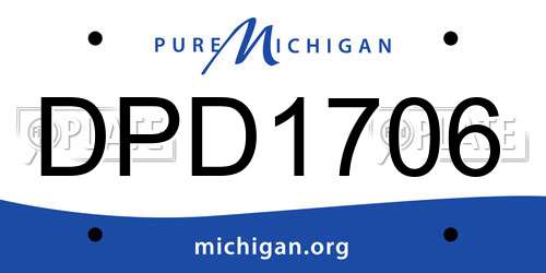 DPD1706 Michigan License Plate