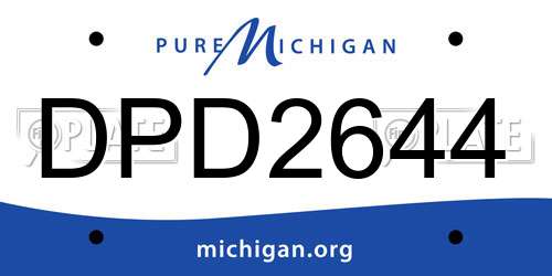 DPD2644 Michigan License Plate