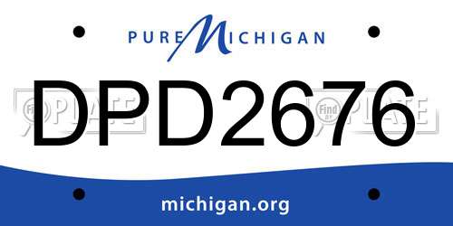 DPD2676 Michigan License Plate