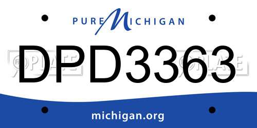 DPD3363 Michigan License Plate