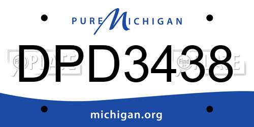 DPD3438 Michigan License Plate