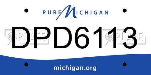 DPD6113 Michigan License Plate