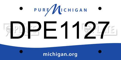 DPE1127 Michigan License Plate