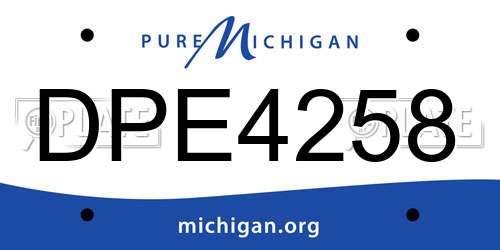 DPE4258 Michigan License Plate