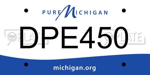 DPE450 Michigan License Plate