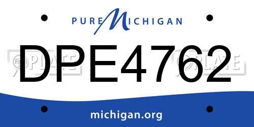 DPE4762 Michigan License Plate