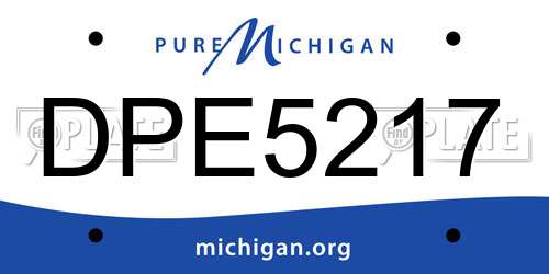 DPE5217 Michigan License Plate
