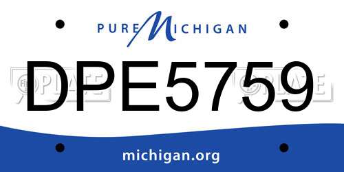 DPE5759 Michigan License Plate