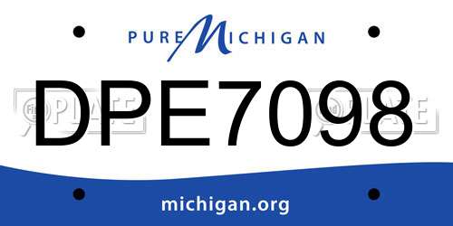 DPE7098 Michigan License Plate