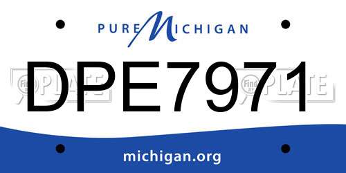 DPE7971 Michigan License Plate