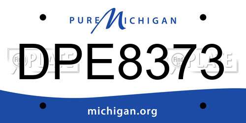 DPE8373 Michigan License Plate