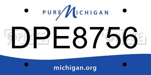 DPE8756 Michigan License Plate