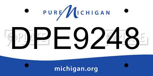 DPE9248 Michigan License Plate