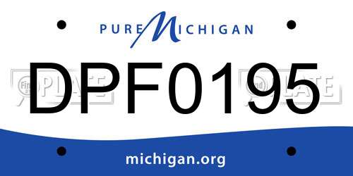 DPF0195 Michigan License Plate