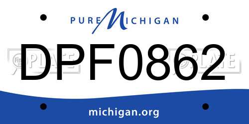 DPF0862 Michigan License Plate
