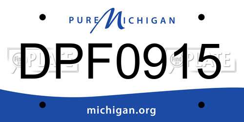 DPF0915 Michigan License Plate