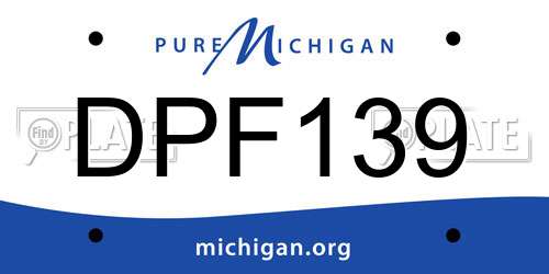 DPF139 Michigan License Plate