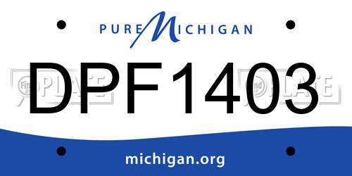 DPF1403 Michigan License Plate