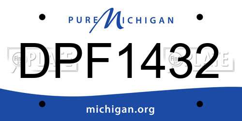 DPF1432 Michigan License Plate