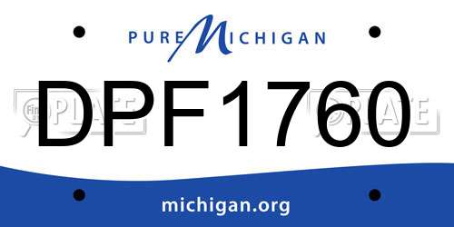 DPF1760 Michigan License Plate