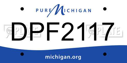 DPF2117 Michigan License Plate
