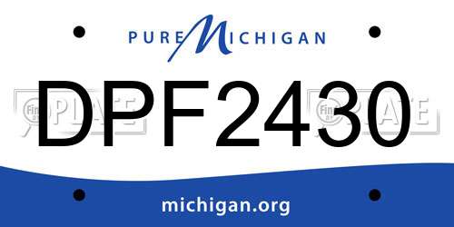 DPF2430 Michigan License Plate