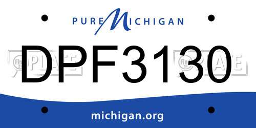 DPF3130 Michigan License Plate