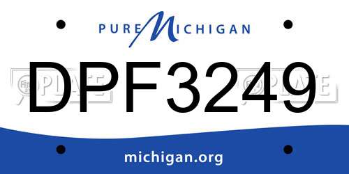 DPF3249 Michigan License Plate