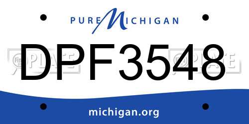 DPF3548 Michigan License Plate