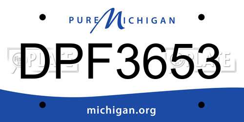 DPF3653 Michigan License Plate