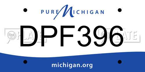 DPF396 Michigan License Plate