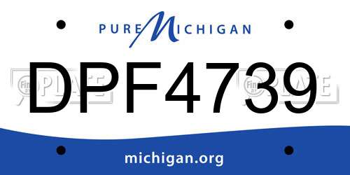 DPF4739 Michigan License Plate