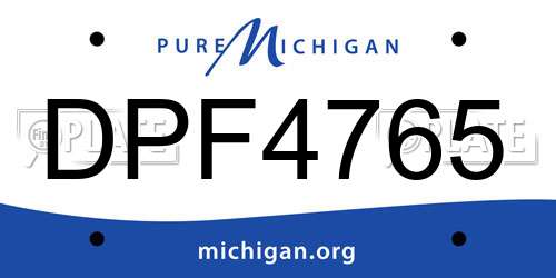 DPF4765 Michigan License Plate