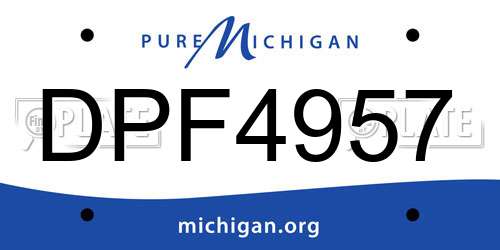 DPF4957 Michigan License Plate