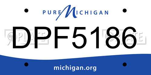 DPF5186 Michigan License Plate
