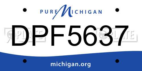 DPF5637 Michigan License Plate