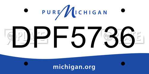 DPF5736 Michigan License Plate