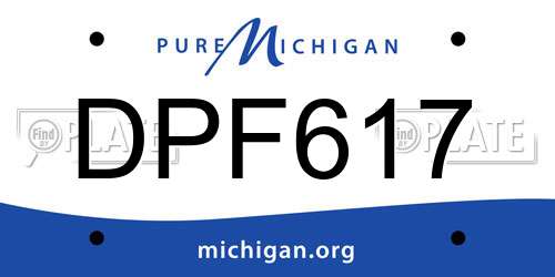 DPF617 Michigan License Plate