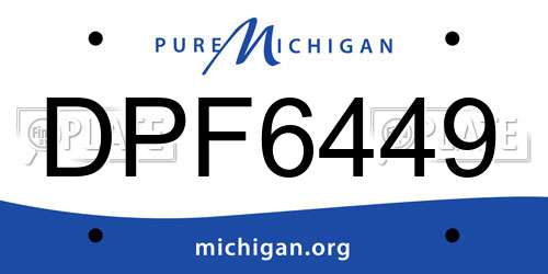 DPF6449 Michigan License Plate