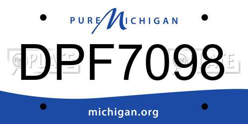 DPF7098 Michigan License Plate