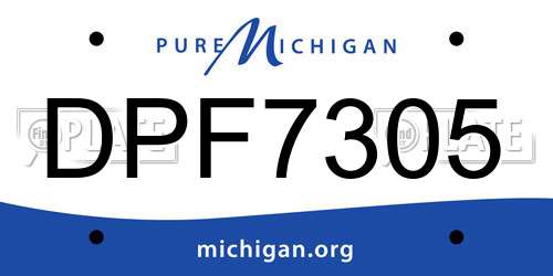 DPF7305 Michigan License Plate