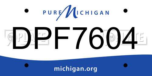 DPF7604 Michigan License Plate
